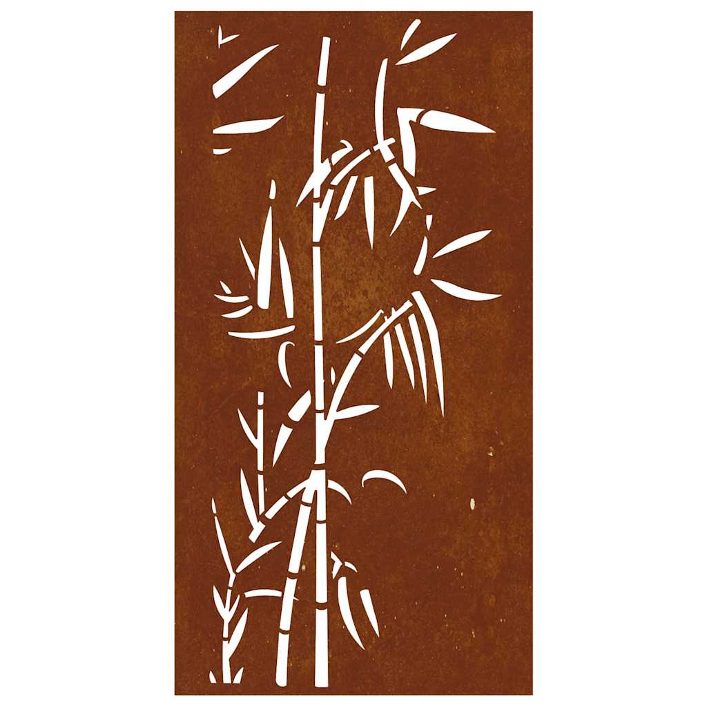 Décoration Murale Jardin 105X55 Cm Acier Corten Design Bambou