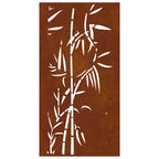 Décoration Murale Jardin 105X55 Cm Acier Corten Design Bambou
