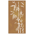 Décoration Murale Jardin 105X55 Cm Acier Corten Design Bambou