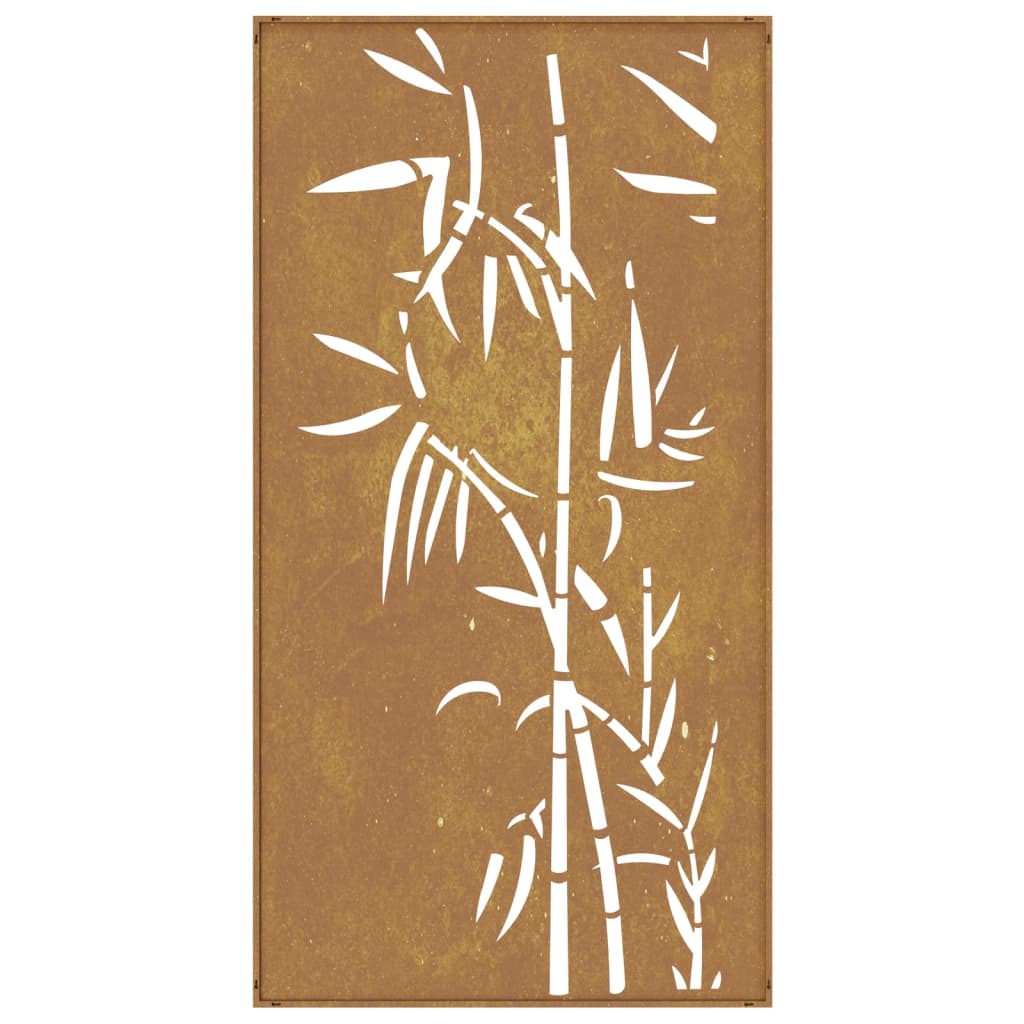 Décoration Murale Jardin 105X55 Cm Acier Corten Design Bambou