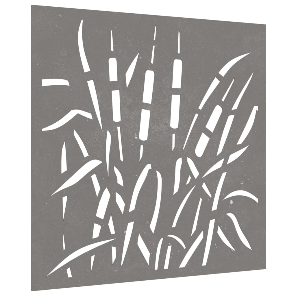 Décoration Murale Jardin 55X55 Cm Acier Corten Design D'herbe