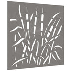 Décoration Murale Jardin 55X55 Cm Acier Corten Design D'herbe