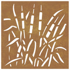 Décoration Murale Jardin 55X55 Cm Acier Corten Design D'herbe