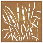 Décoration Murale Jardin 55X55 Cm Acier Corten Design D'herbe