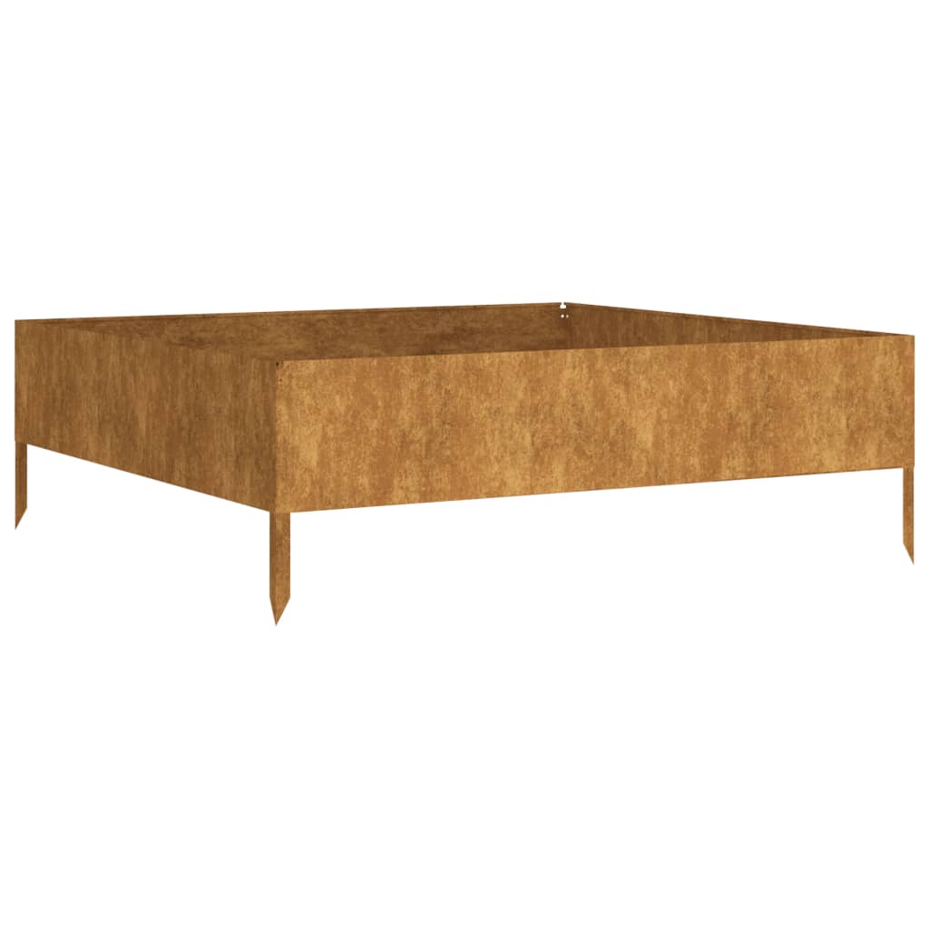 Lit Surélevé De Jardin 100X100X33,5 Cm Acier Corten