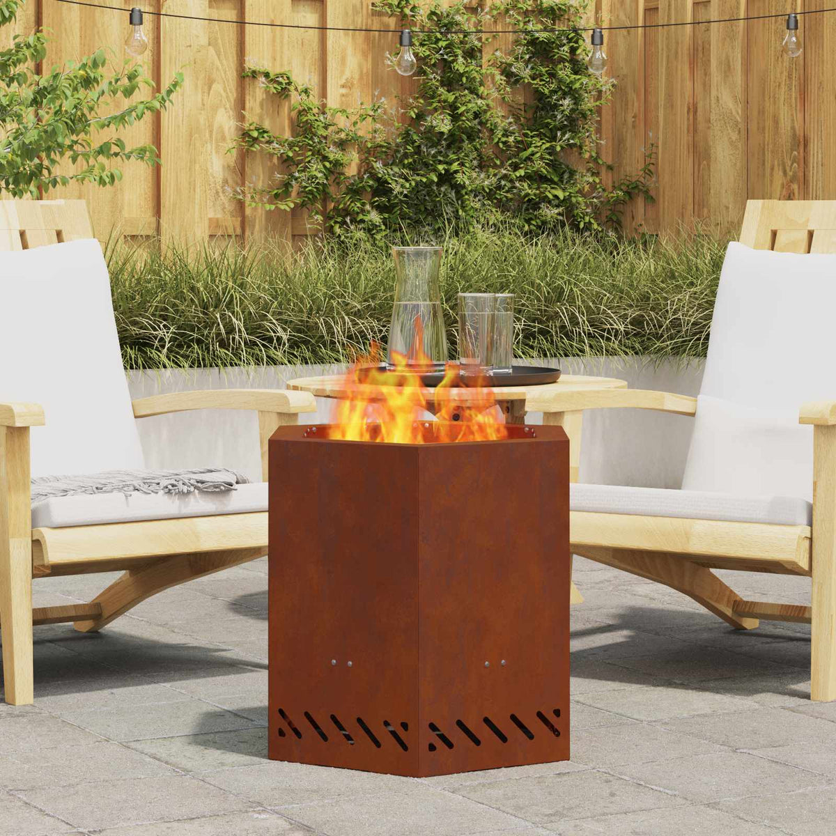 Bol De Feu Sans Fumée Rouillé Acier Patiné
