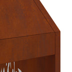 Brasero Rouillé 50 X 50 X 100 Cm Acier Patiné
