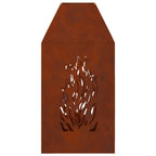 Brasero Rouillé 50 X 50 X 100 Cm Acier Patiné