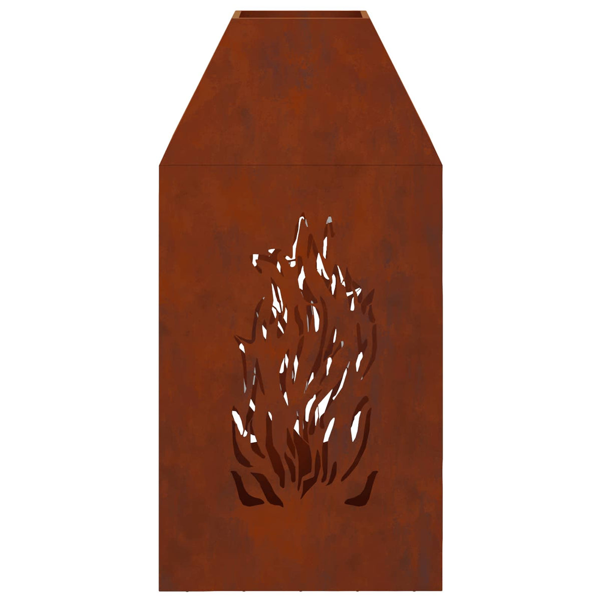 Brasero Rouillé 50 X 50 X 100 Cm Acier Patiné