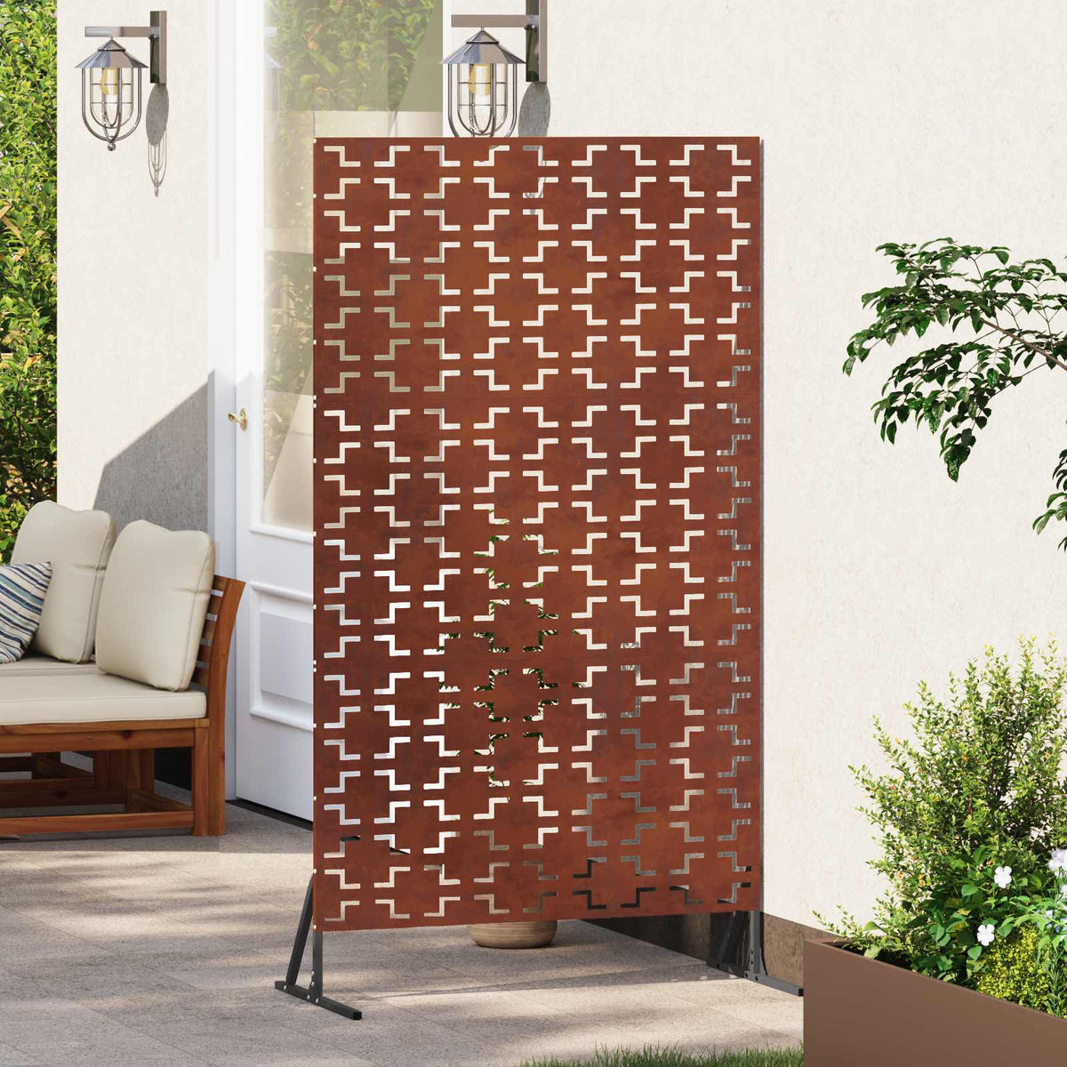 Écran De Confidentialité 100 X 50 X 180 Cm Rouillé