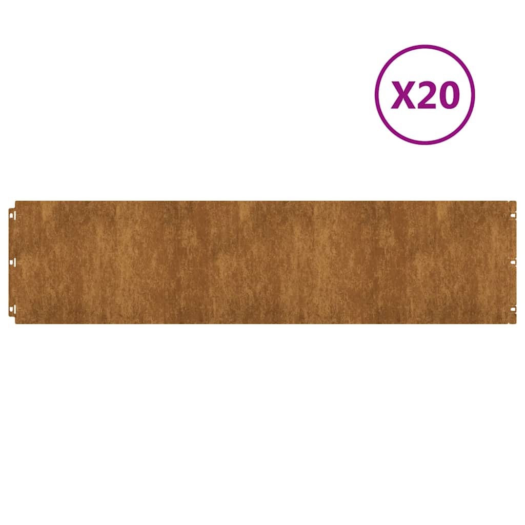 Bordure De Pelouse 20 Pc Rouillé