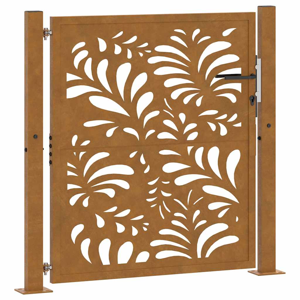 Portail De Jardin En Acier Patiné Motif Vagues