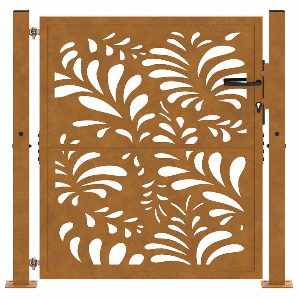 Portail De Jardin En Acier Patiné Motif Vagues