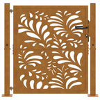 Portail De Jardin En Acier Patiné Motif Vagues