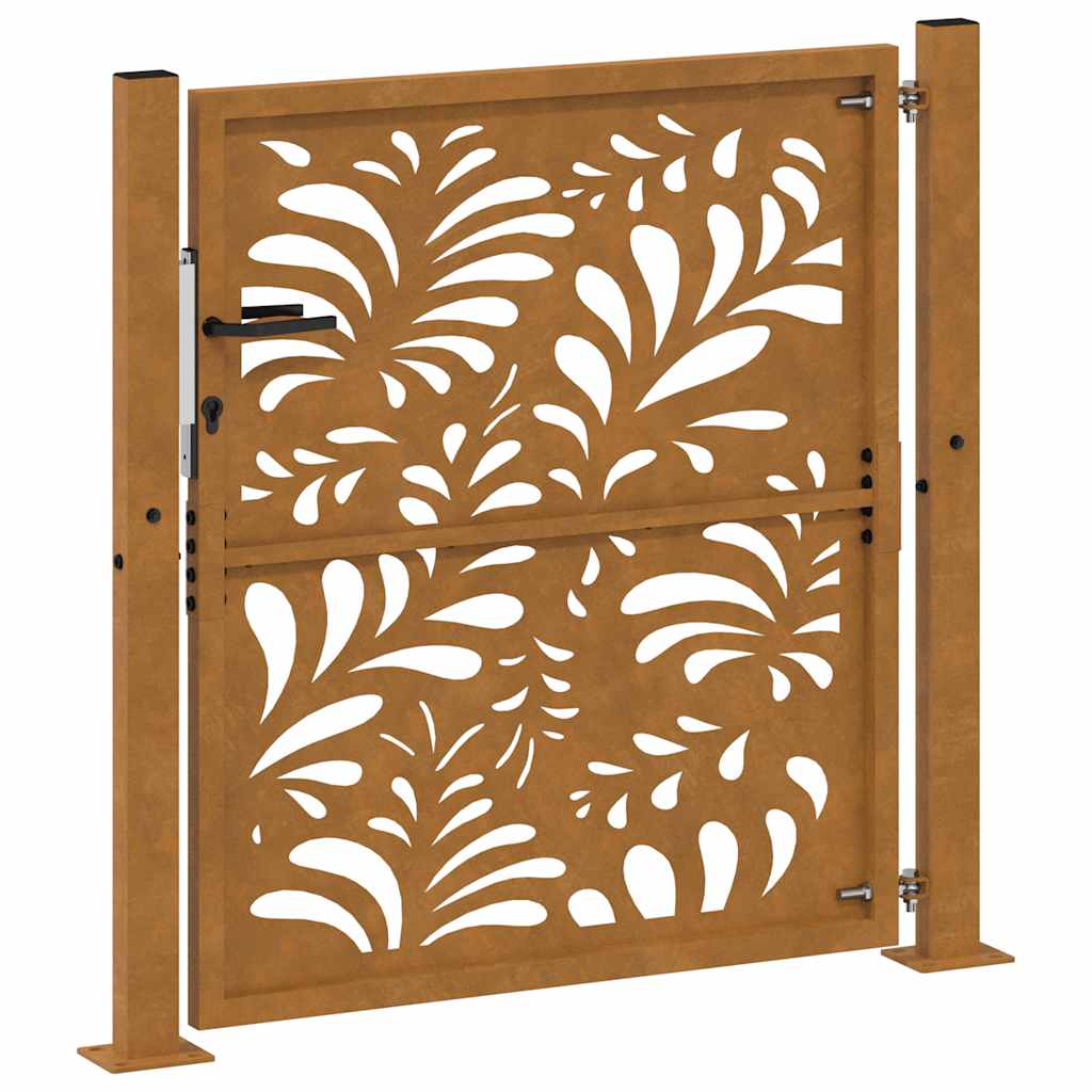 Portail De Jardin En Acier Patiné Motif Vagues