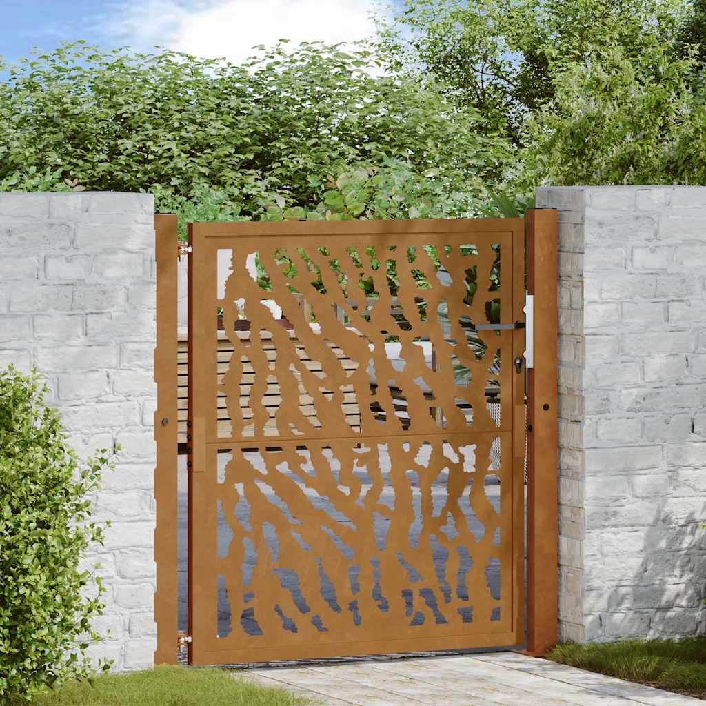Portail De Jardin En Acier Patiné Motif Vagues