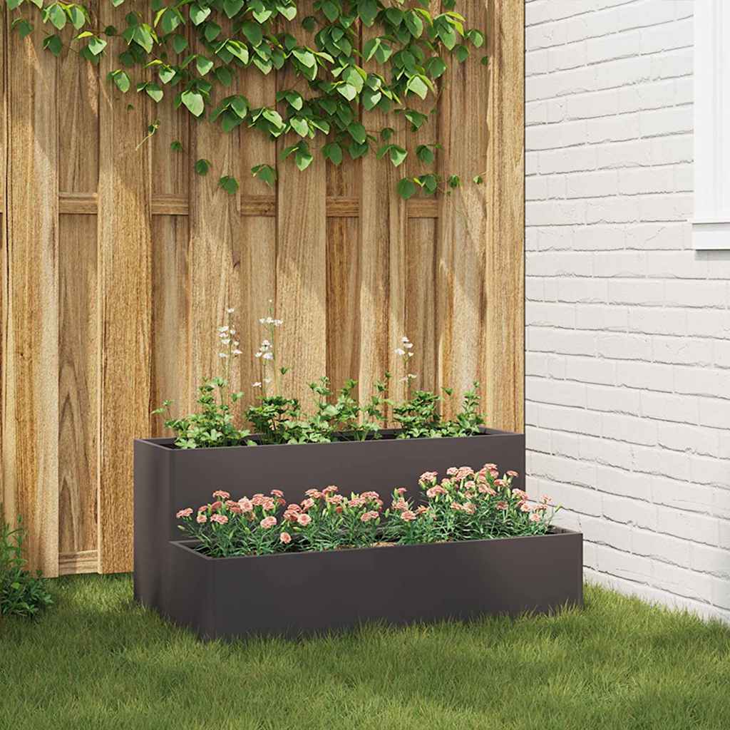 Cache-Pot De Jardin Rouillé Acier Patiné