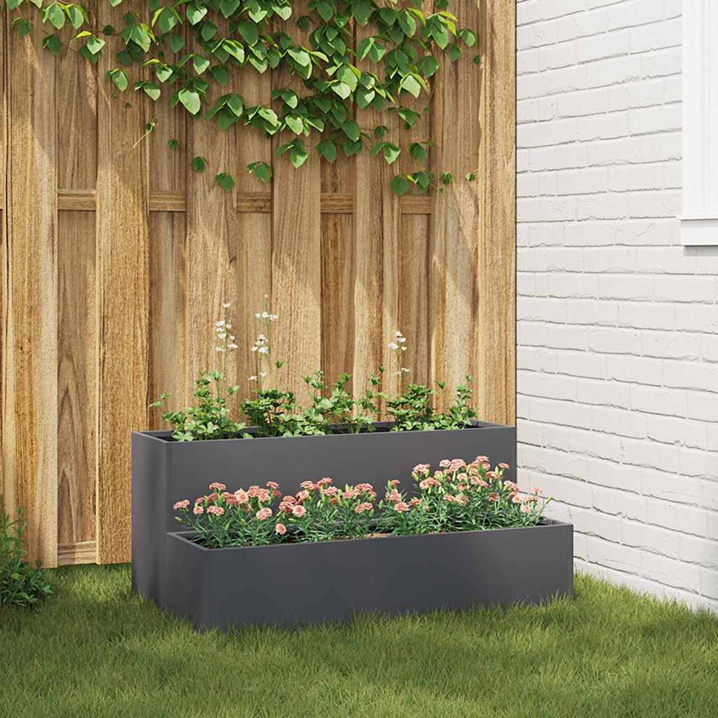 Cache-Pot De Jardin Rouillé Acier Patiné