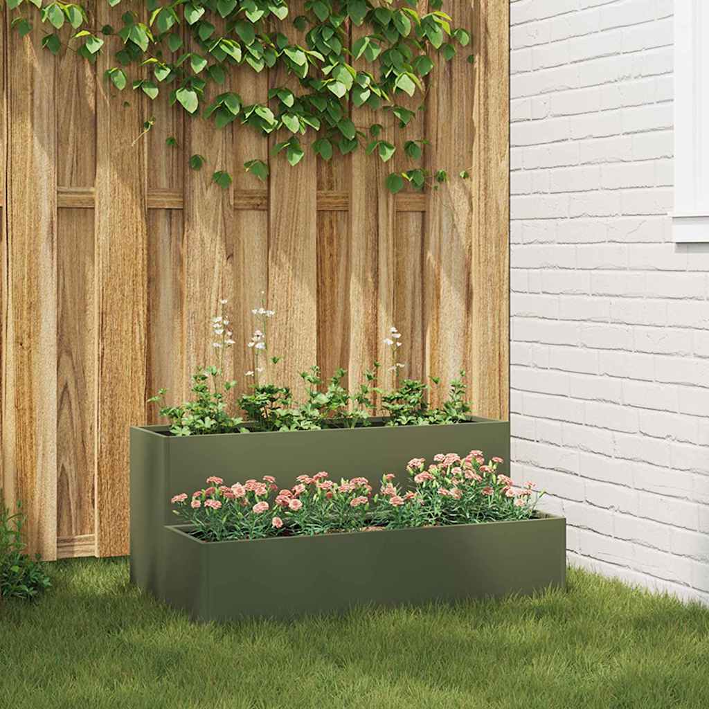 Cache-Pot De Jardin Rouillé Acier Patiné