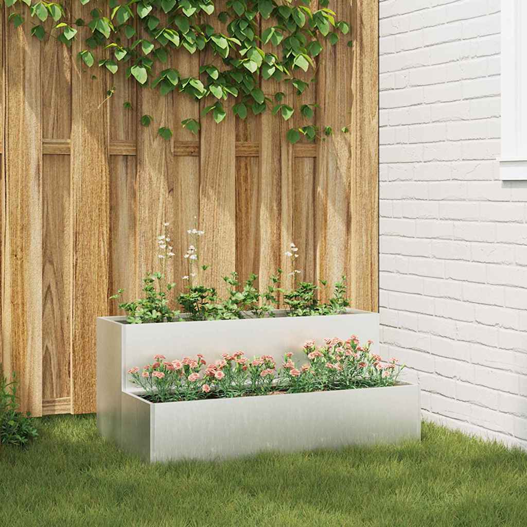 Cache-Pot De Jardin Rouillé Acier Patiné