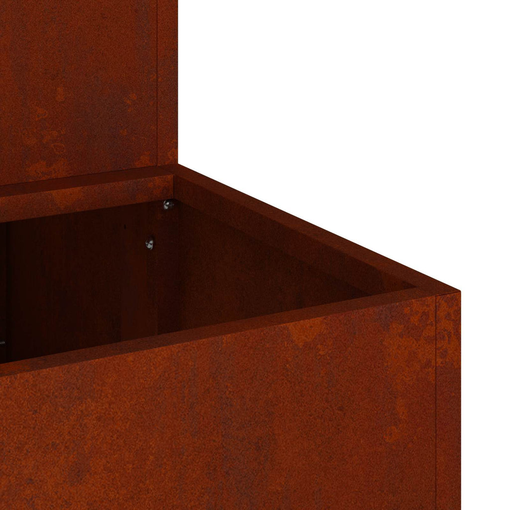 Cache-Pot De Jardin Rouillé Acier Patiné