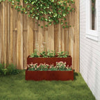 Cache-Pot De Jardin Rouillé Acier Patiné