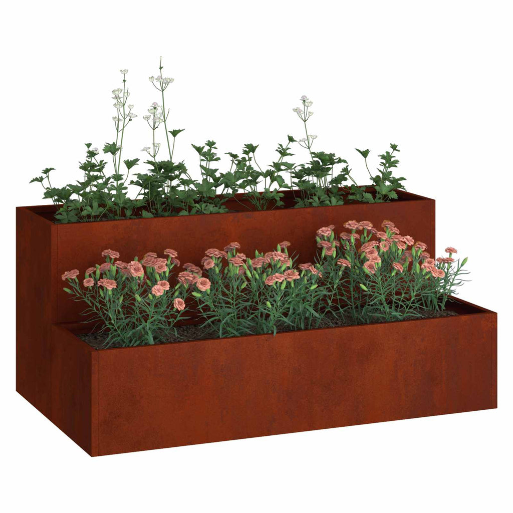 Cache-Pot De Jardin Rouillé Acier Patiné