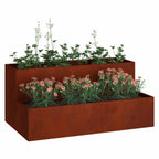 Cache-Pot De Jardin Rouillé Acier Patiné
