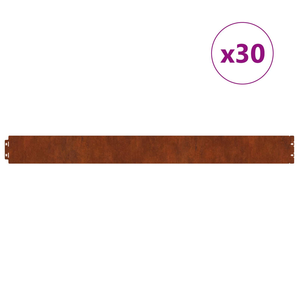 Bordure De Pelouse 30 Pc Rouillé