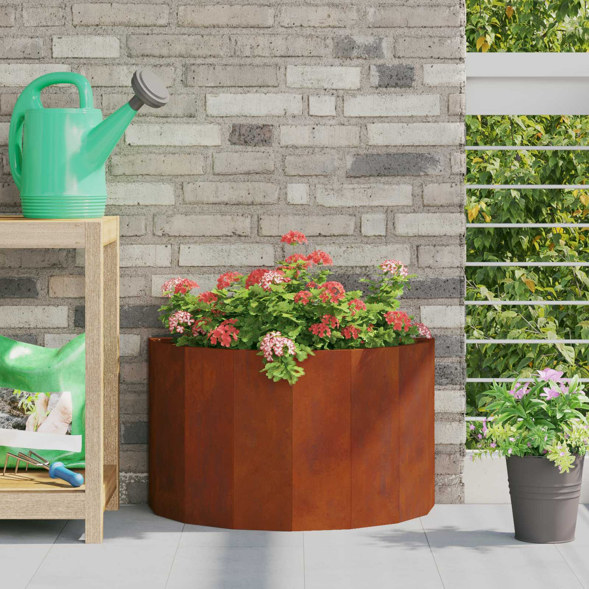 Jardinière Rouillé Acier Patiné