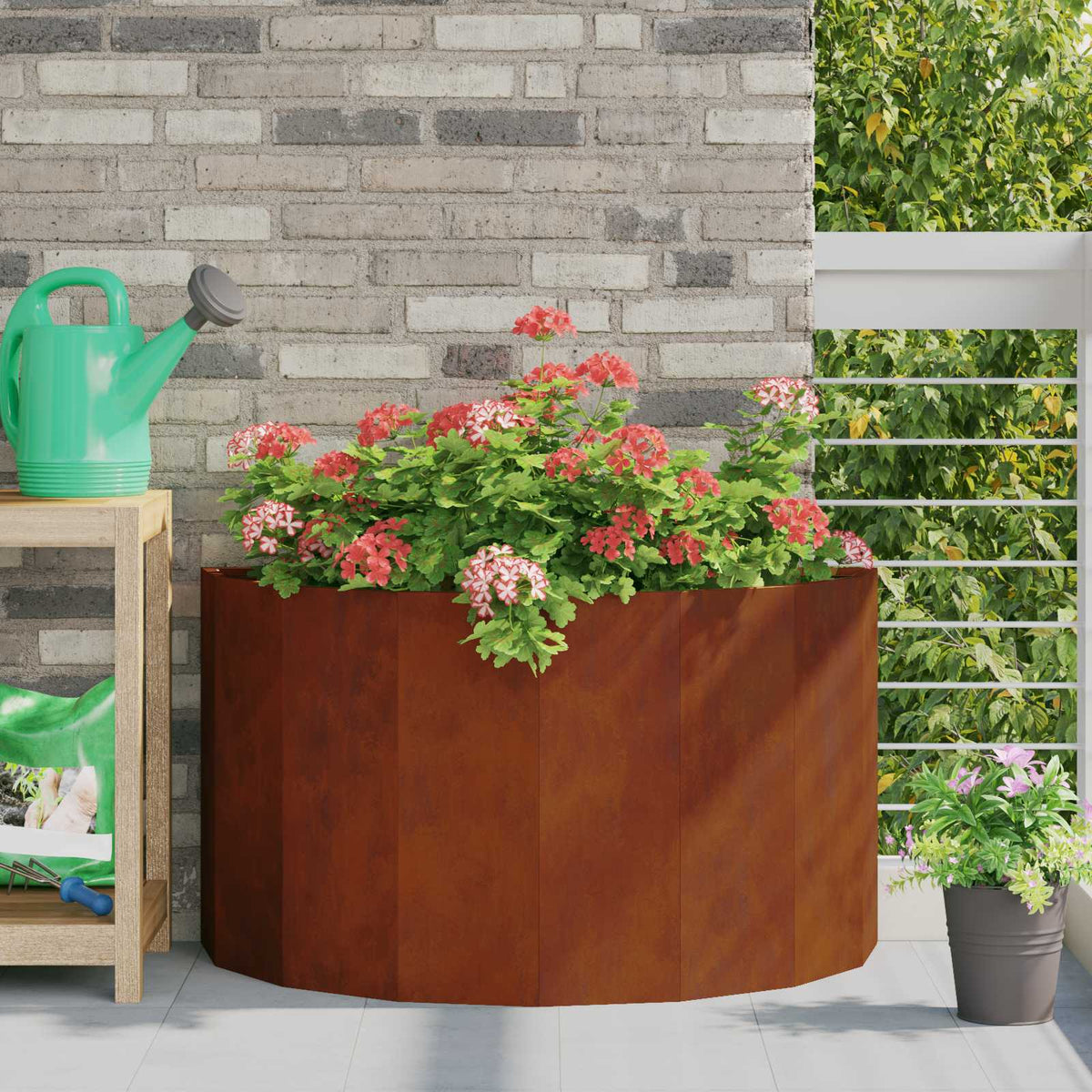 Jardinière Rouillé Acier Patiné