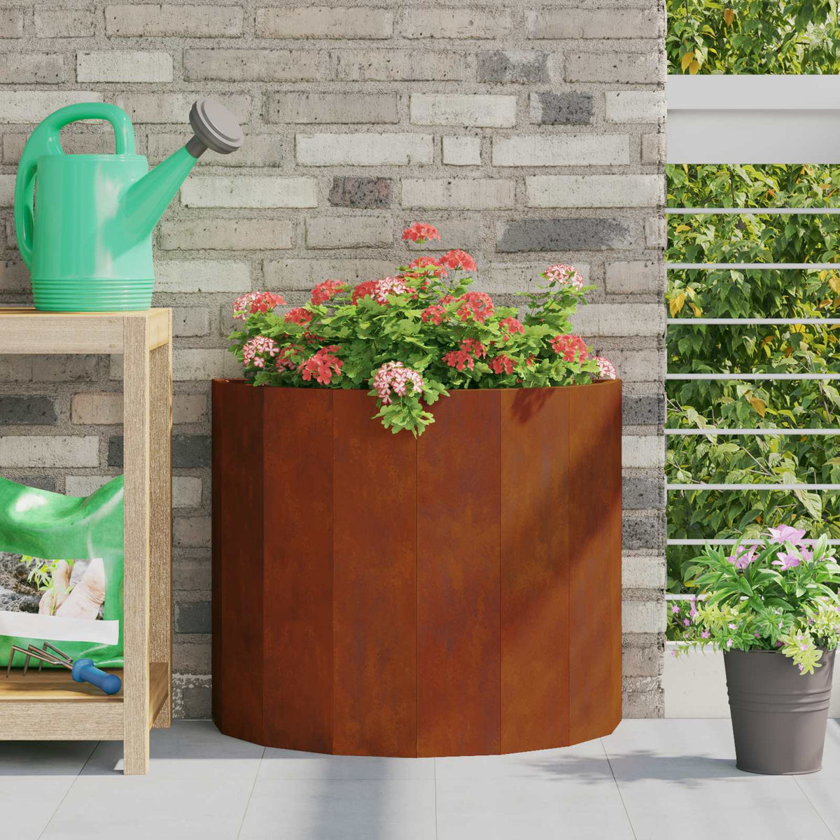 Jardinière Rouillé Acier Patiné
