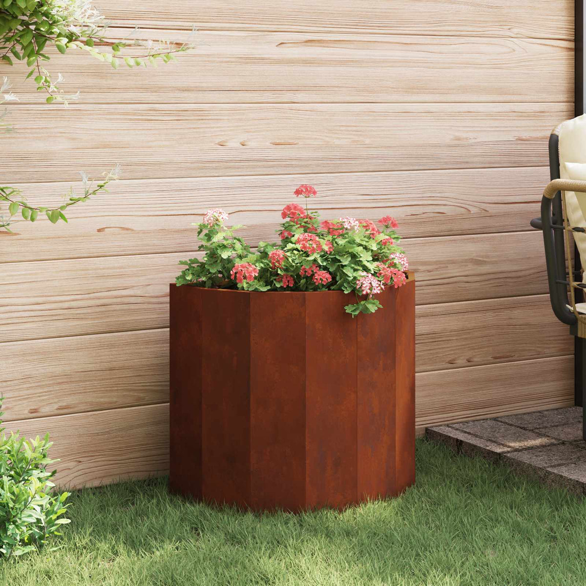 Jardinière Rouillé Acier Patiné