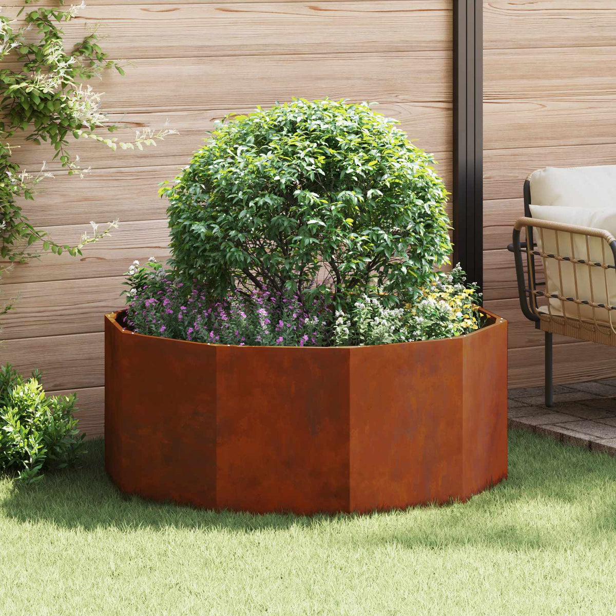 Jardinière Rouillé Acier Patiné