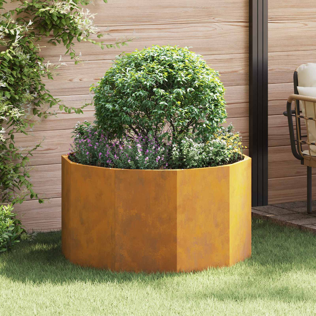Jardinière Rouillé Acier Patiné