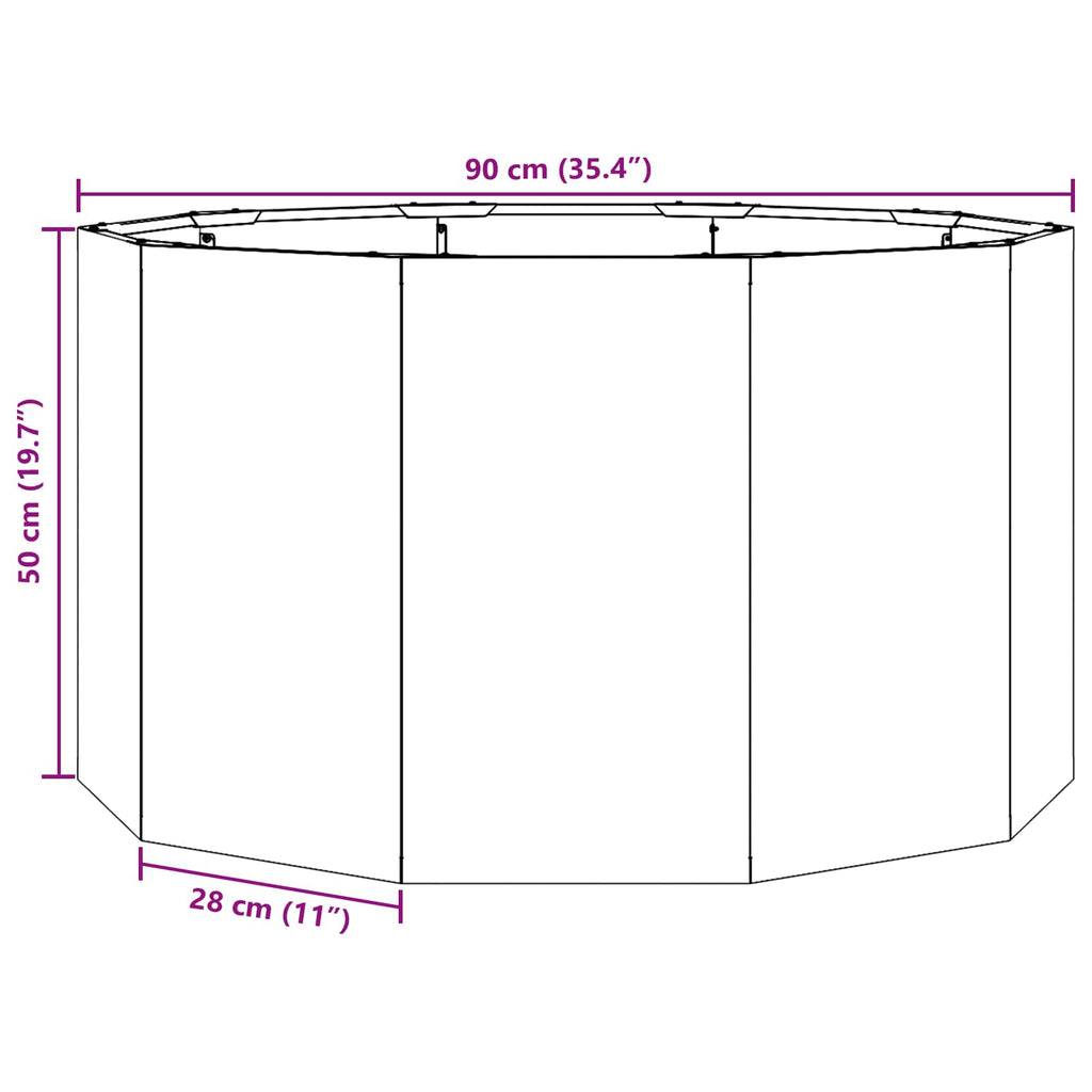Jardinière Rouillé Acier Patiné