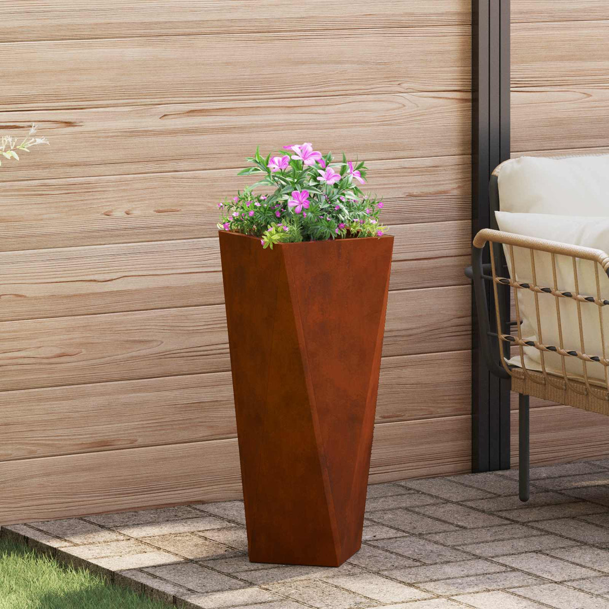 Jardinière Rouillé Acier Patiné