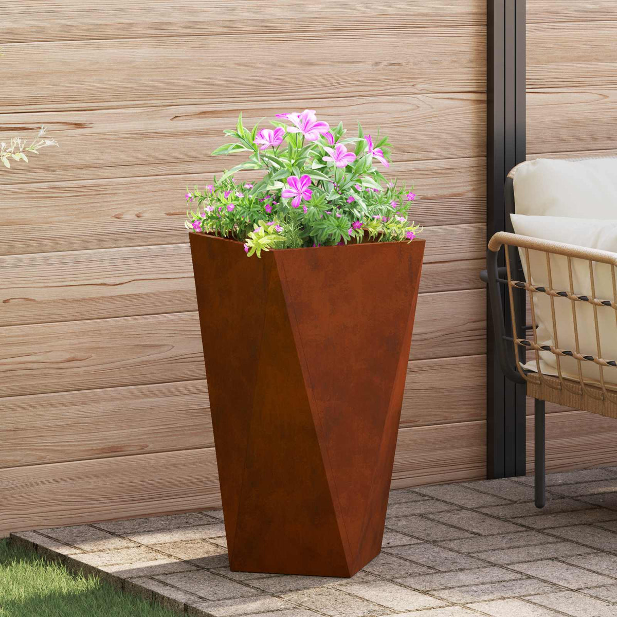 Jardinière Rouillé Acier Patiné