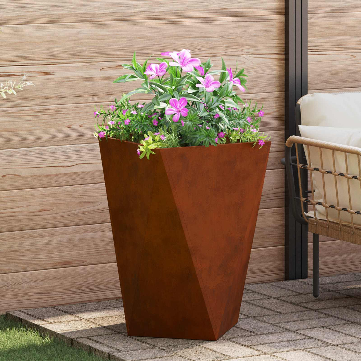 Jardinière Rouillé Acier Patiné