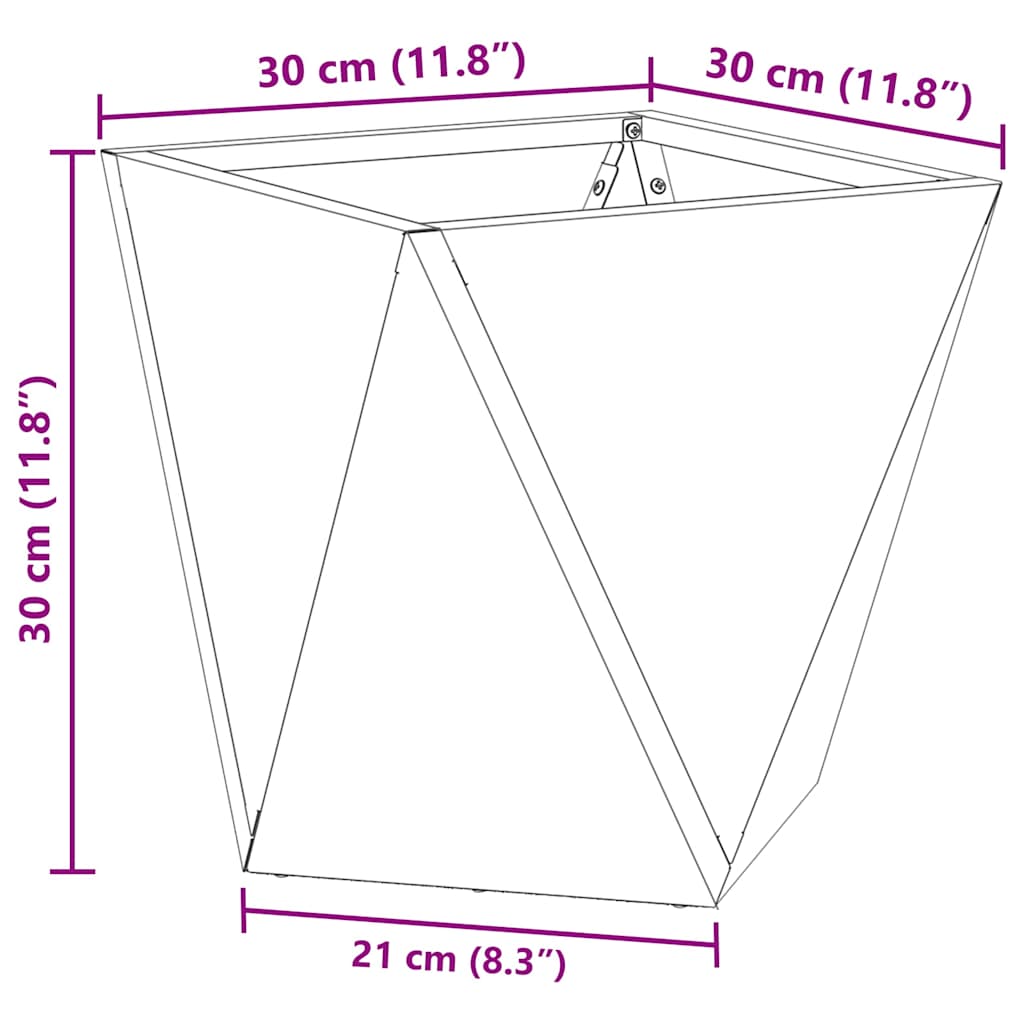 Jardinière Rouillé Acier Patiné