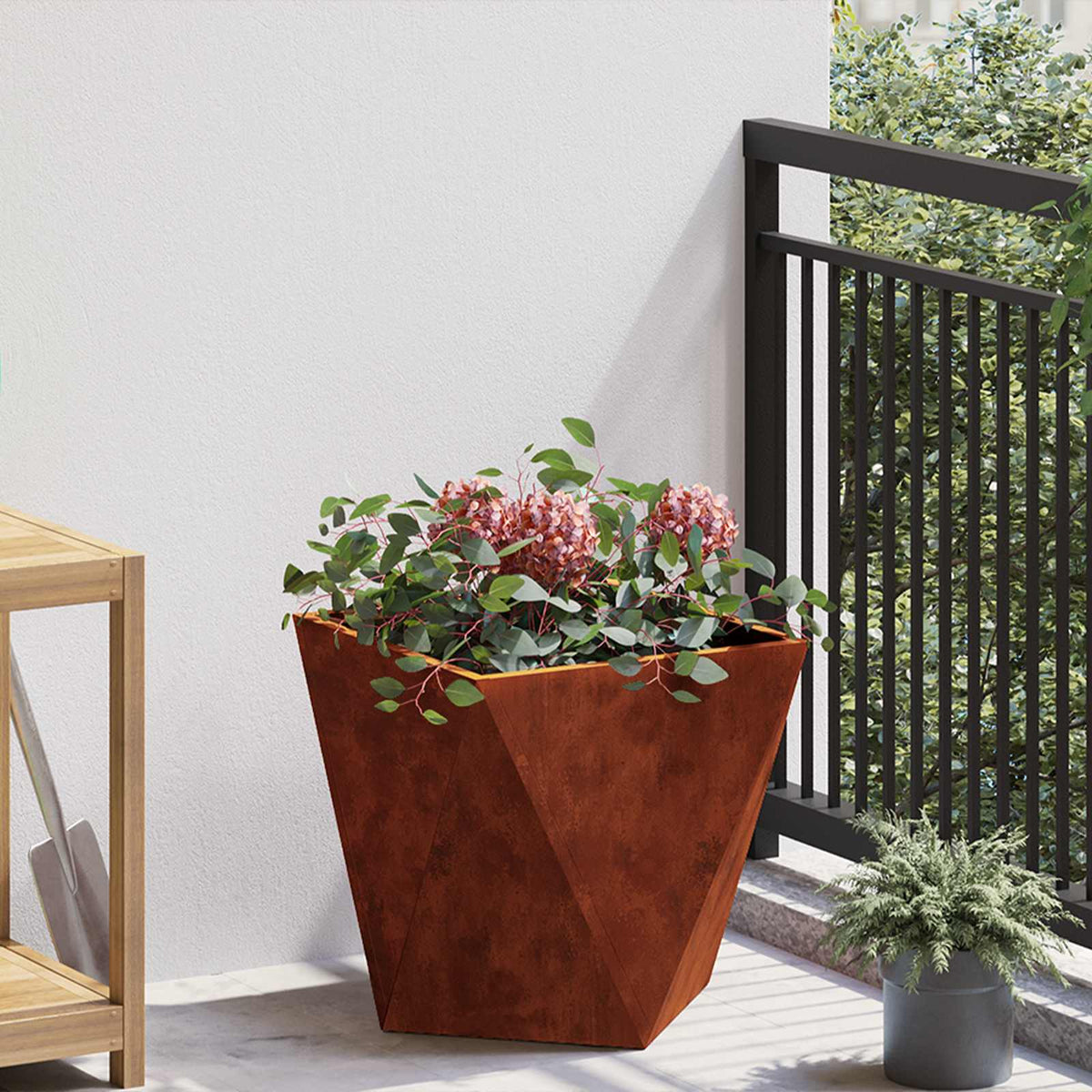 Jardinière Rouillé Acier Patiné