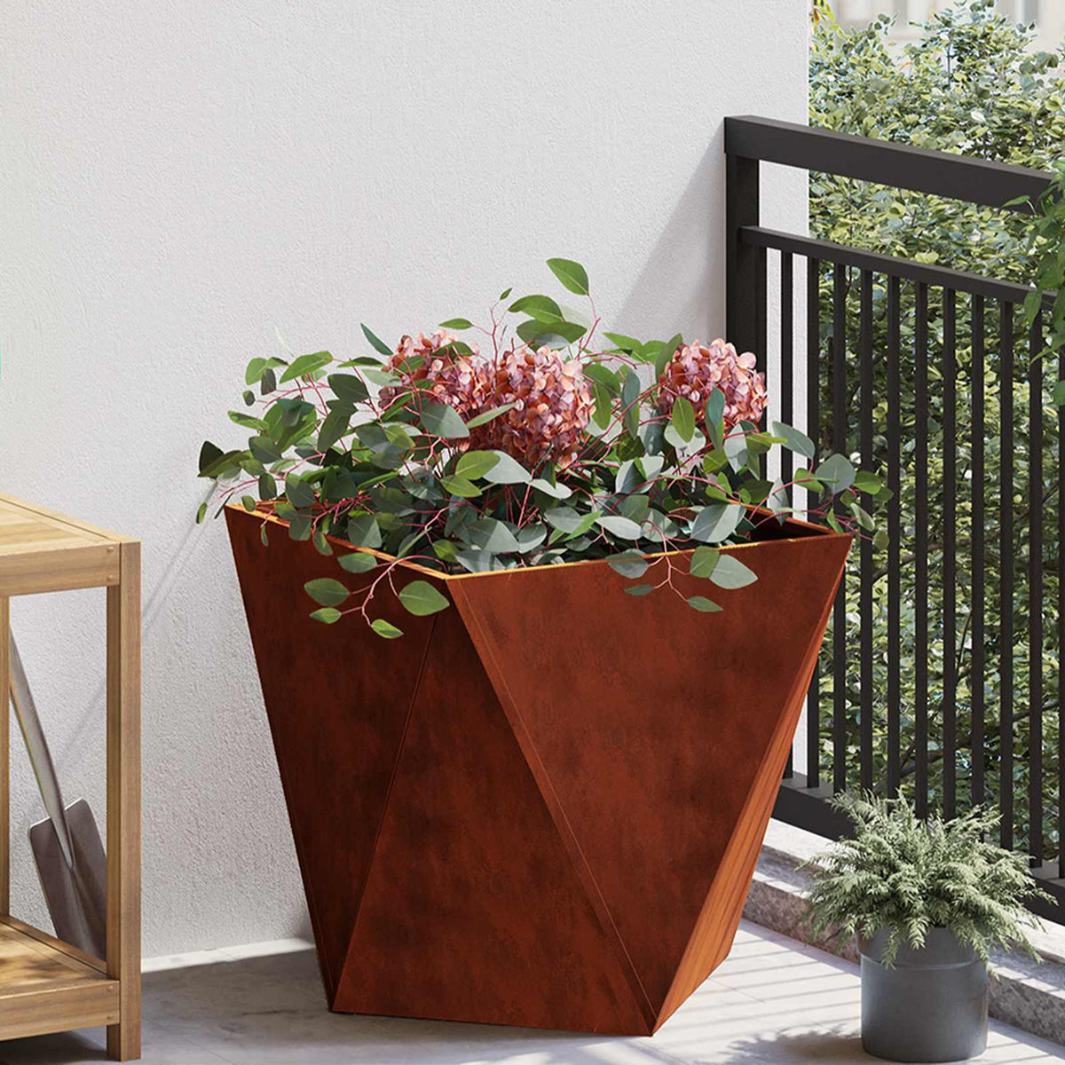 Jardinière Rouillé Acier Patiné