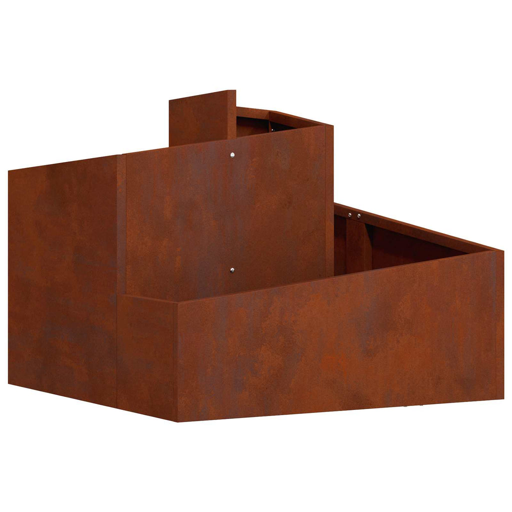 Cache-Pot De Jardin Rouillé 60 X 60 X 50 Cm Acier Patiné