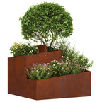 Cache-Pot De Jardin Rouillé 60 X 60 X 50 Cm Acier Patiné