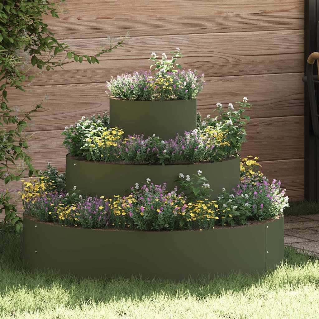 Cache-Pot De Jardin Rouillé 120 X 120 X 20 Cm Acier Patiné