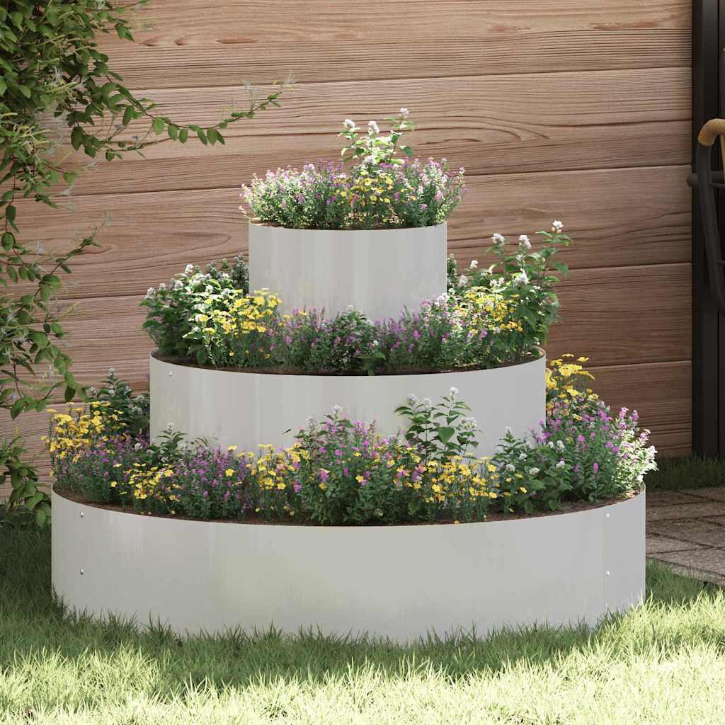 Cache-Pot De Jardin Rouillé 120 X 120 X 20 Cm Acier Patiné