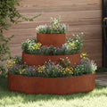 Cache-Pot De Jardin Rouillé 120 X 120 X 20 Cm Acier Patiné