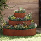Cache-Pot De Jardin Rouillé 120 X 120 X 20 Cm Acier Patiné