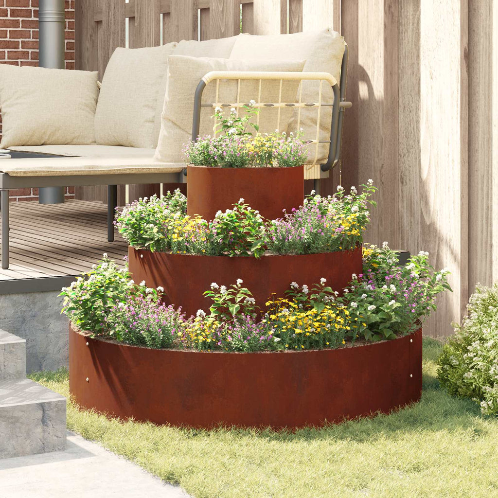 Cache-Pot De Jardin Rouillé 90 X 90 X 20 Cm Acier Patiné