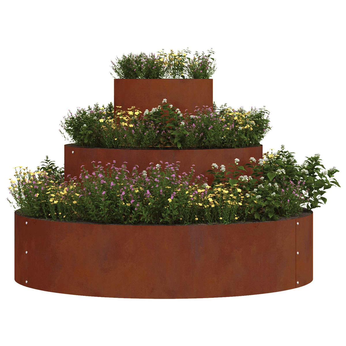 Cache-Pot De Jardin Rouillé 90 X 90 X 20 Cm Acier Patiné